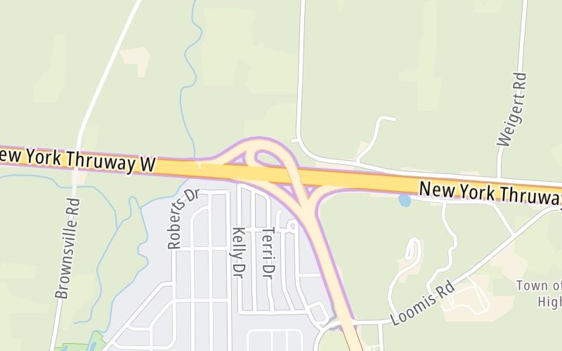Static map of New York State Thruway at NY Route 332 / Canandaigua / Victor