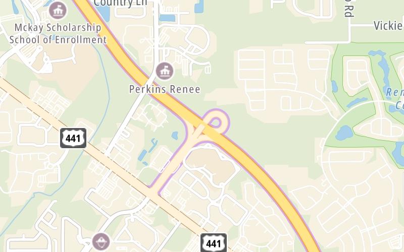 Static map of Floridas Turnpike at US 192/Irlo Bronson Mem Hwy