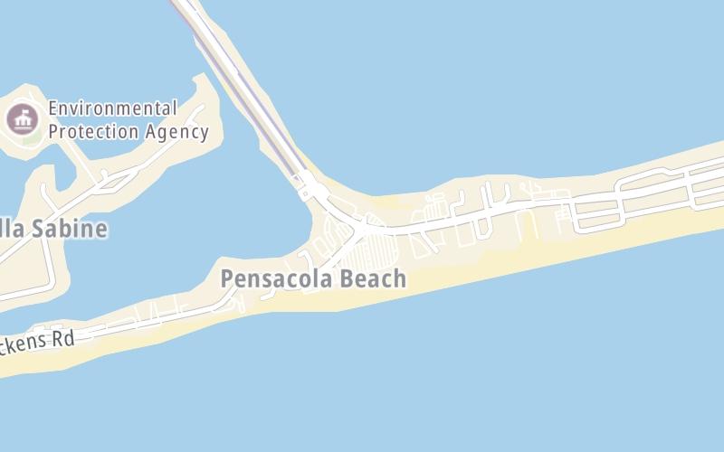 Static map of Bob Sikes Bridge at Fort Pickens Rd / Via De Luna Dr