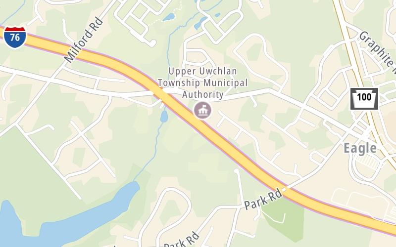 Static map of Pennsylvania Turnpike at Toll Gantry T 310 / MP 309