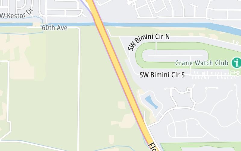 Static map of Floridas Turnpike at Becker Road Plaza