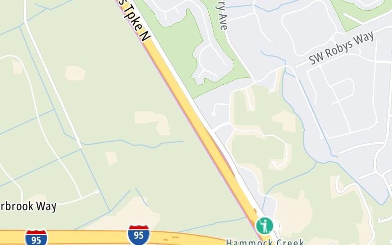 Static map of Floridas Turnpike at Stuart Plaza