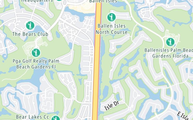 Static map of Floridas Turnpike at PGA Boulevard Plaza