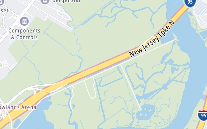 Static map of New Jersey Turnpike at Meadowlands / Patterson Plank Rd.