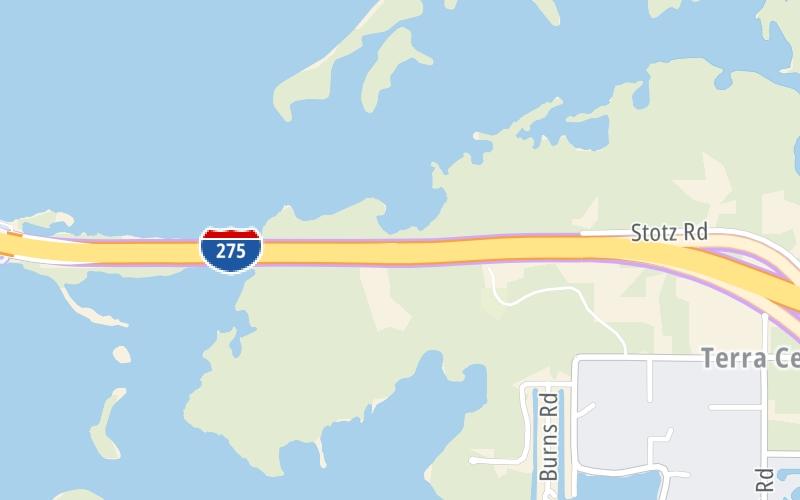 Static map of Sunshine Skyway at South Toll Plaza