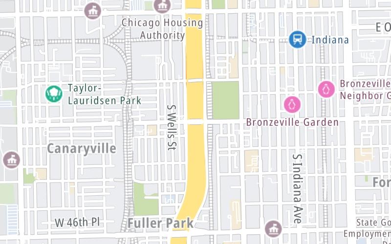 Static map of Interstate 90 at 43rd Street