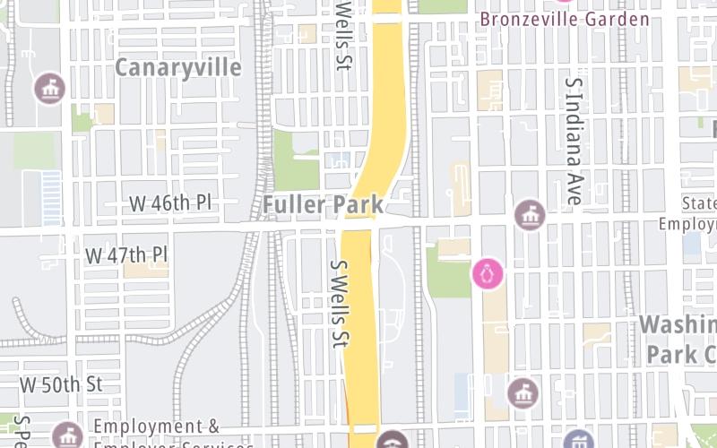 Static map of Interstate 90 at 47th Street