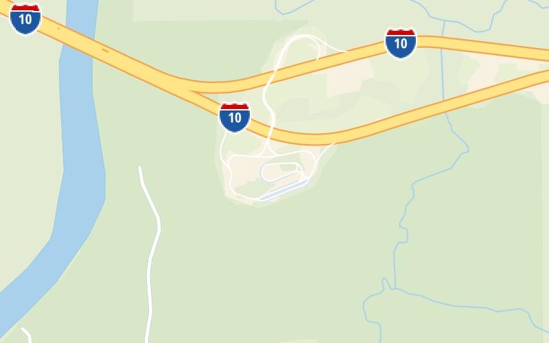 Static map of Interstate 10 at Gadsden County Rest Area