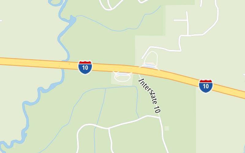 Static map of Interstate 10 at Leon County Rest Stop Eastbound