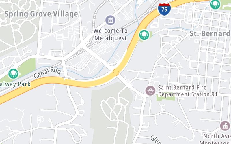 Static map of Interstate 75 at Mitchell Avenue