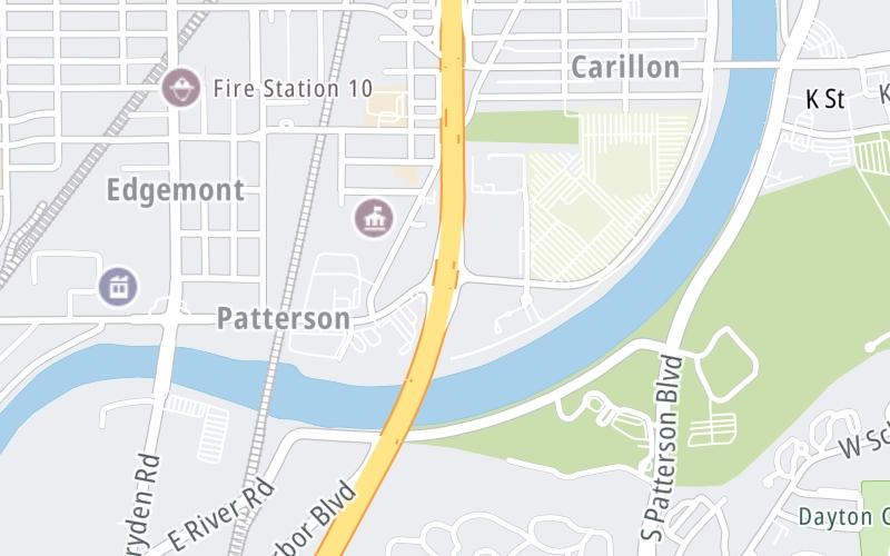 Static map of Interstate 75 at Edwin C. Moses Boulevard / Nicholas Road