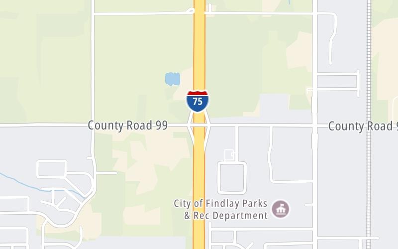 Static map of Interstate 75 at County Road 99