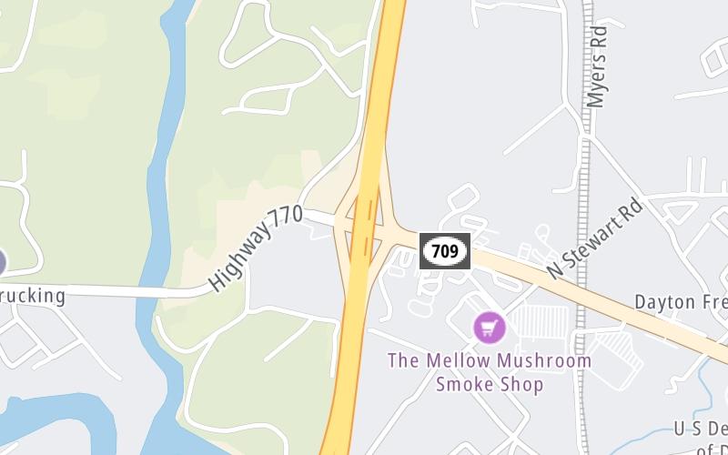 Static map of Interstate 75 at US 25 / US 25E / Cumberland Gap Pwky.