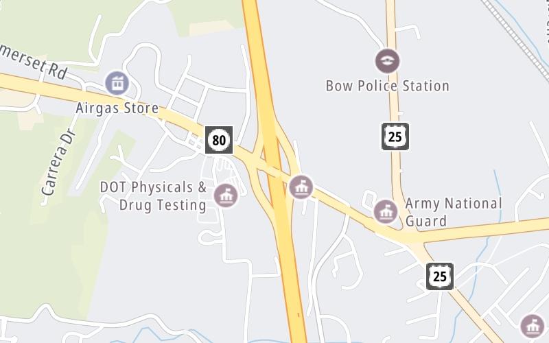 Static map of Interstate 75 at KY 80 (Hal Rogers Pkwy.)