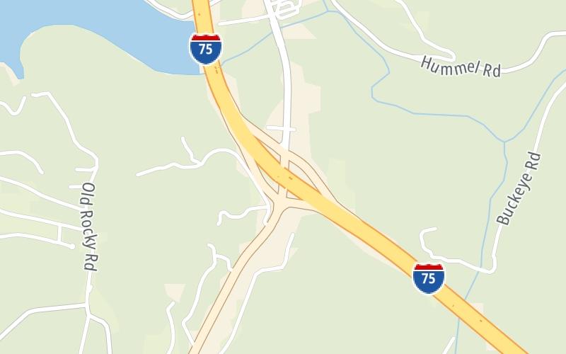 Static map of Interstate 75 at KY 21 (E. Chestnut St. / Paint Lick Rd.)