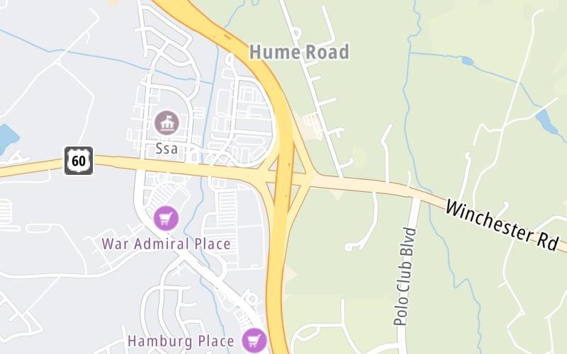 Static map of Interstate 75 at US 60 (Winchester Road)
