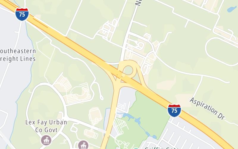 Static map of Interstate 75 at KY 922 (Newtown Pike)