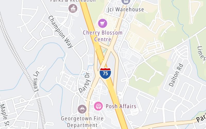 Static map of Interstate 75 at US 62 (Cherry Blossom Way)