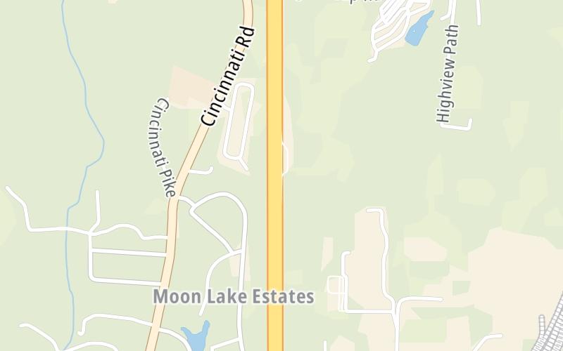Static map of Interstate 75 at KY NB Weigh Station Georgetown