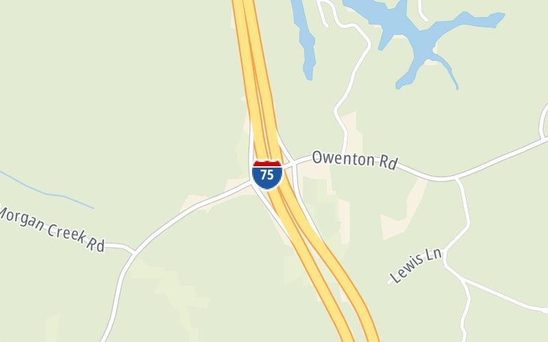 Static map of Interstate 75 at KY 330 (Owenton Road)