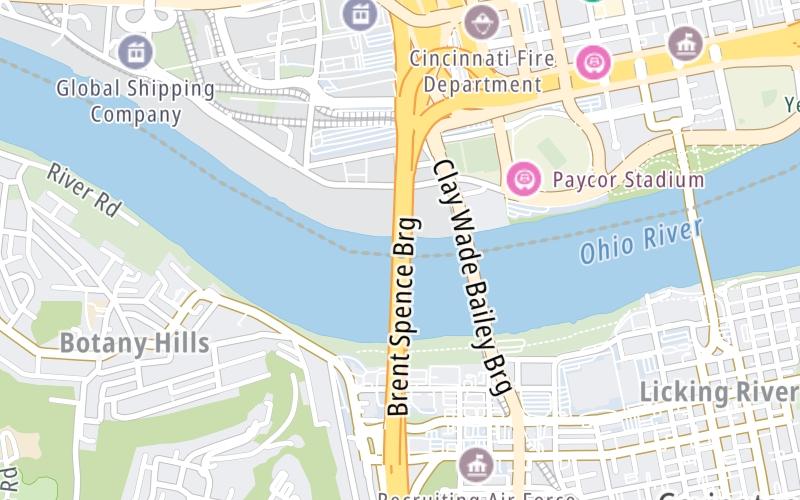 Static map of Interstate 75 at Ohio
