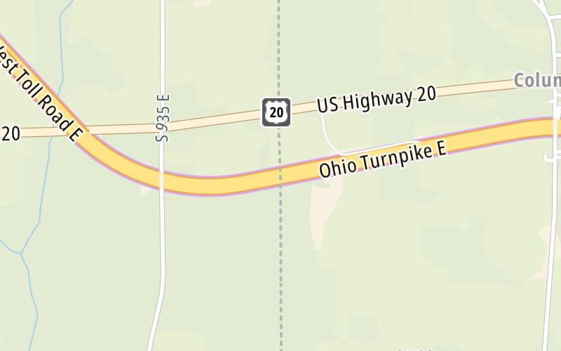 Static map of Interstate 80 at Indiana