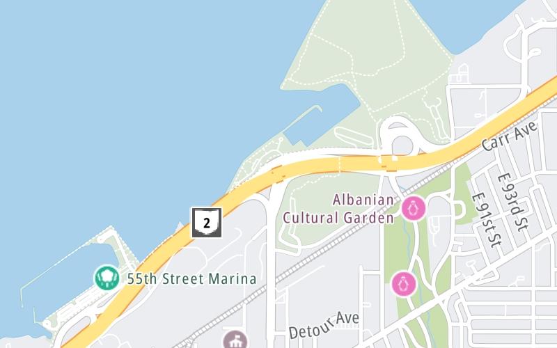 Static map of Interstate 90 at East 72nd St / SR 283
