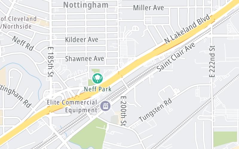 Static map of Interstate 90 at East 200th St
