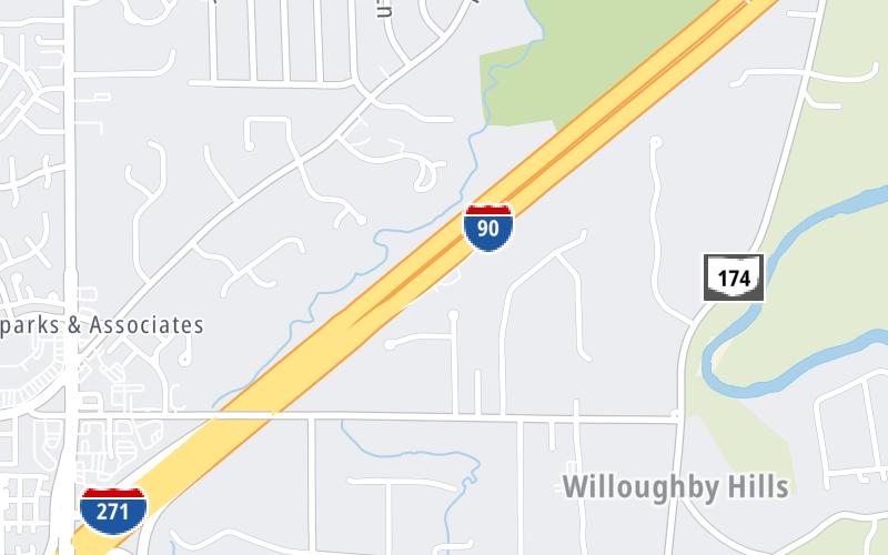 Static map of Interstate 90 at Salt station