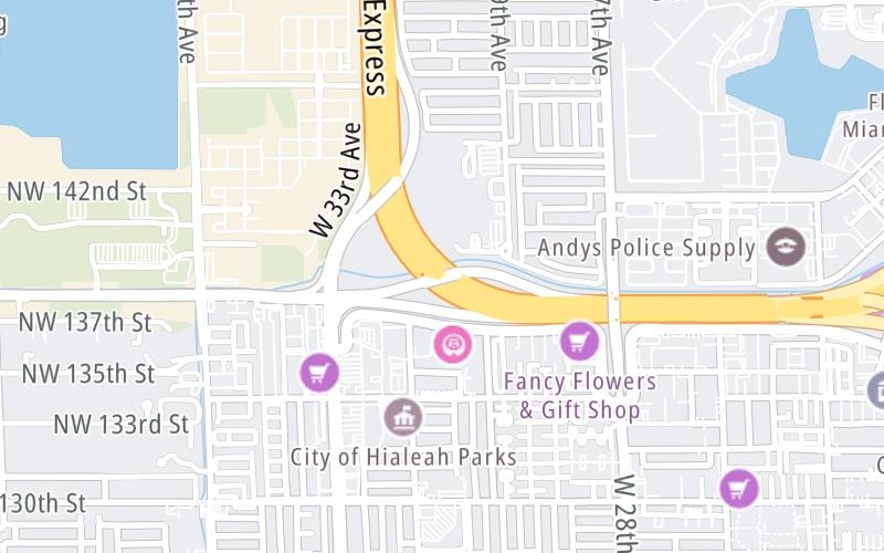 Static map of Interstate 75 at NW 138th St. / Graham Dairy Rd.