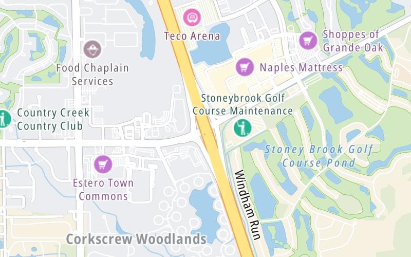 Static map of Interstate 75 at Corkscrew Road