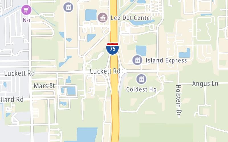 Static map of Interstate 75 at Luckett Road