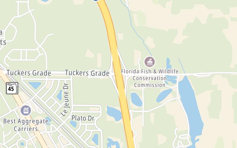 Static map of Interstate 75 at CR 762 / Tuckers Grade