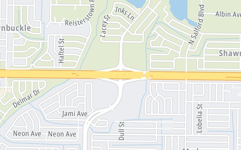 Static map of Interstate 75 at Sumter Blvd.