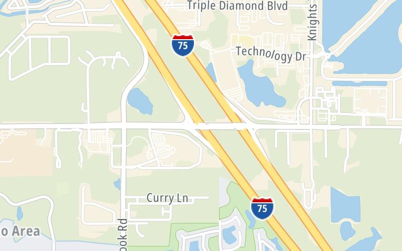 Static map of Interstate 75 at Laurel Road