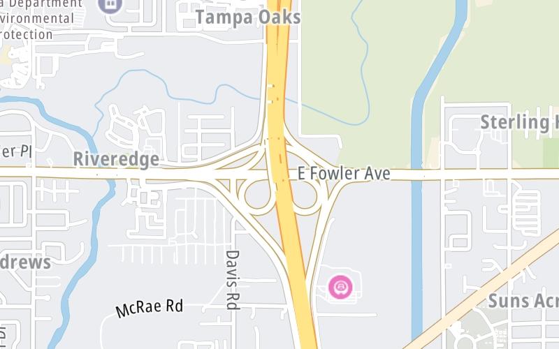 Static map of Interstate 75 at SR 582 / Fowler Ave.
