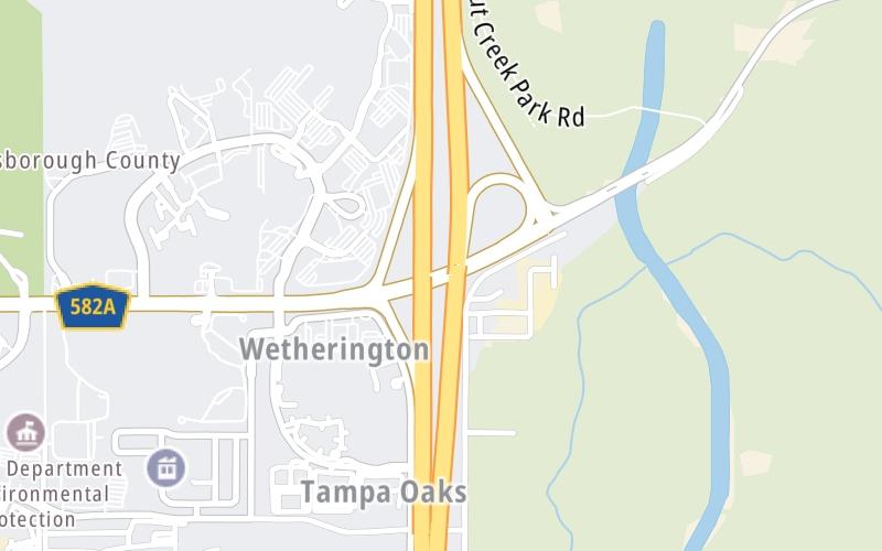 Static map of Interstate 75 at CR 582-A / Fletcher Ave.