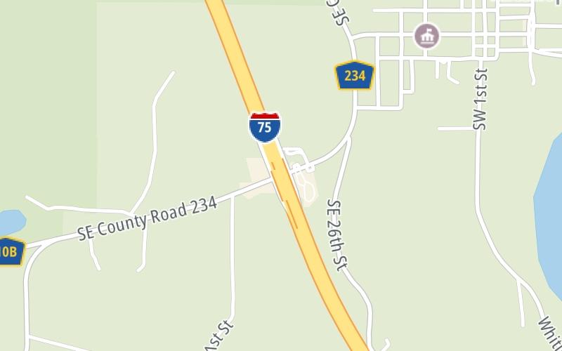 Static map of Interstate 75 at CR 234 / to US 441