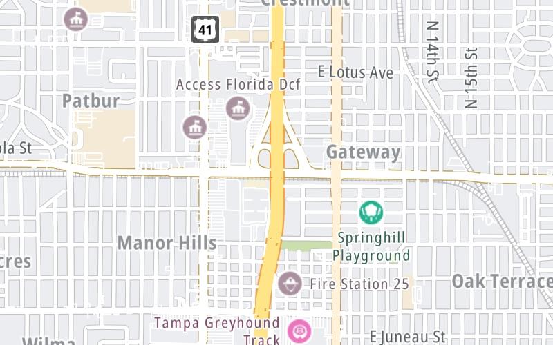 Static map of Interstate 275 at SR 580 (Busch Blvd.)