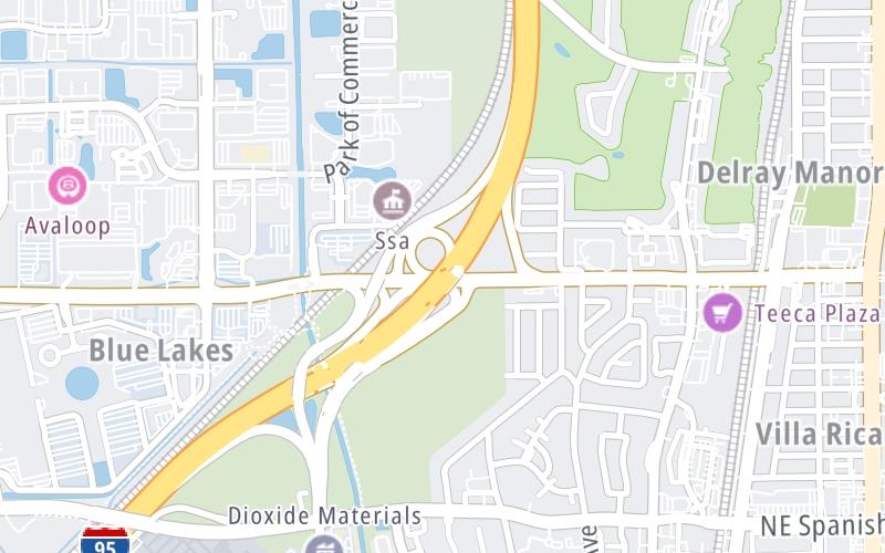 Static map of Interstate 95 at SR 794 (Yamato Rd.)
