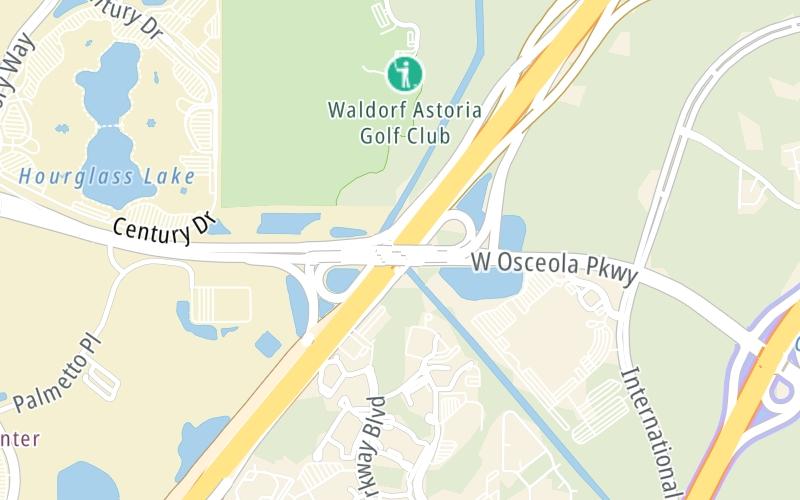 Static map of Interstate 4 at Osceola Pkwy. West