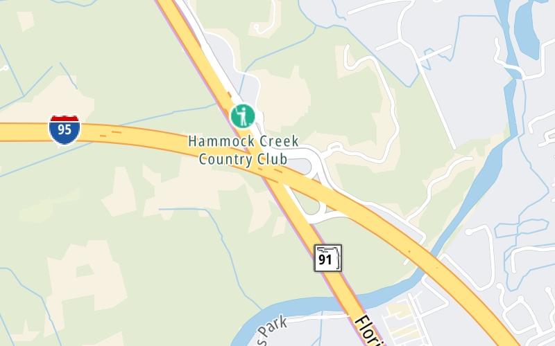 Static map of Interstate 95 at CR 713 (High Meadows Rd.)