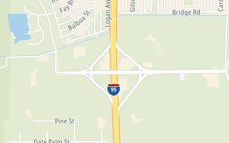 Static map of Interstate 95 at Port St. John Pkwy.
