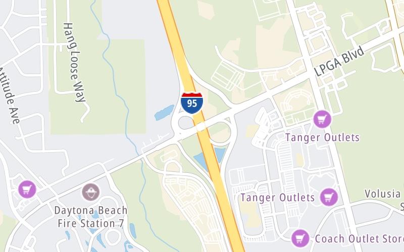 Static map of Interstate 95 at LPGA Blvd.