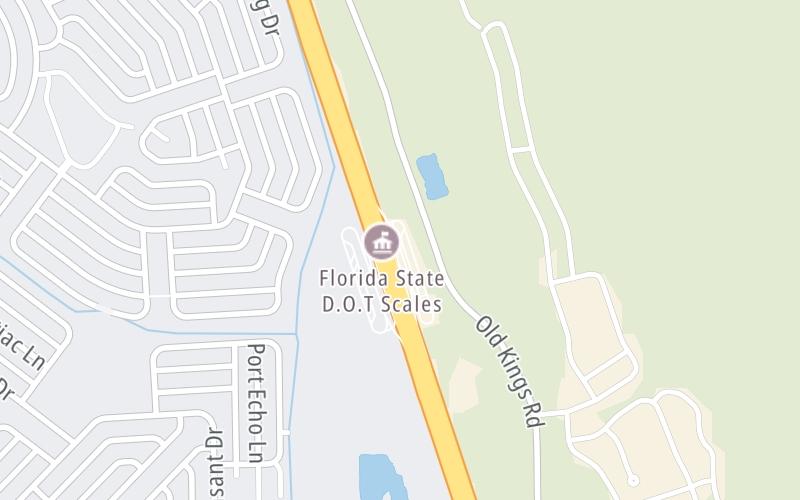 Static map of Interstate 95 at Flagler County Northbound Weigh Station