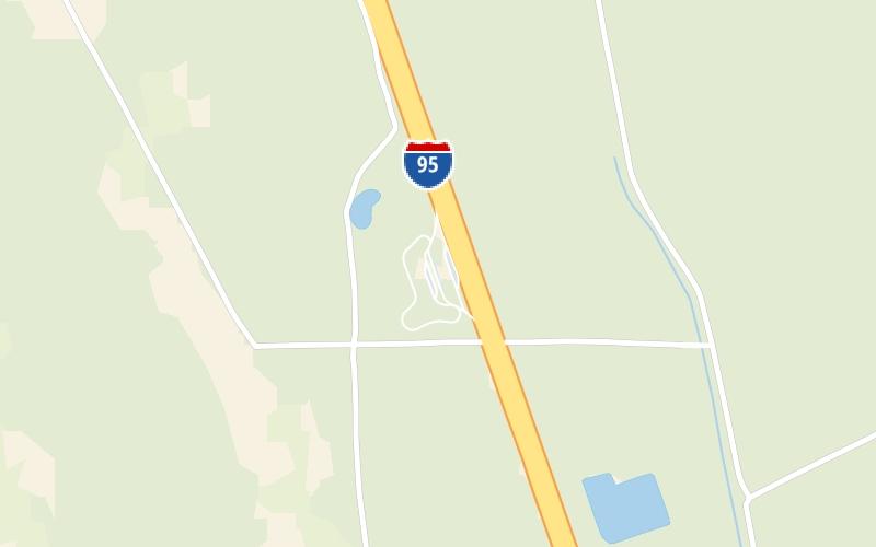 Static map of Interstate 95 at South St. John's County I-95 Southbound Rest Area