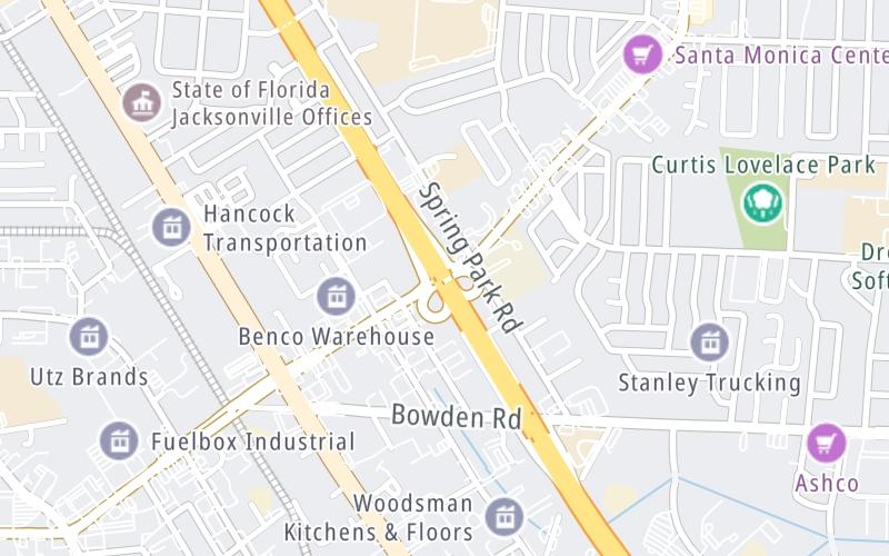 Static map of Interstate 95 at SR 109 (University Blvd.) East