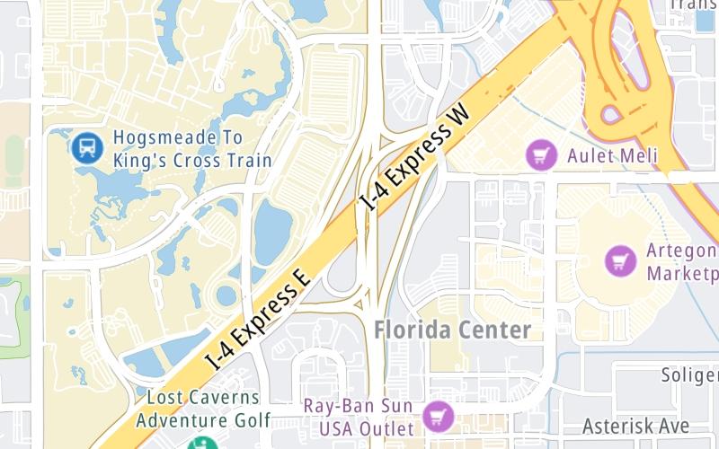 Static map of Interstate 4 at SR 435 South