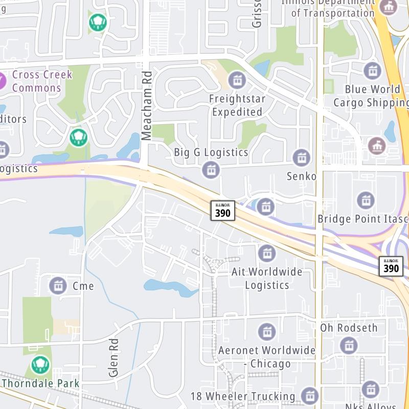 Static map a segment of Illinois Route 390