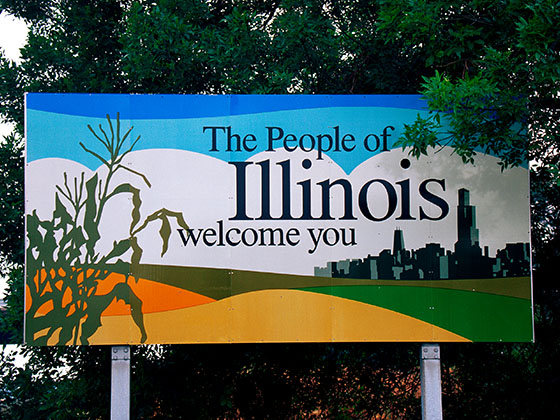 A Illinois welcome sign